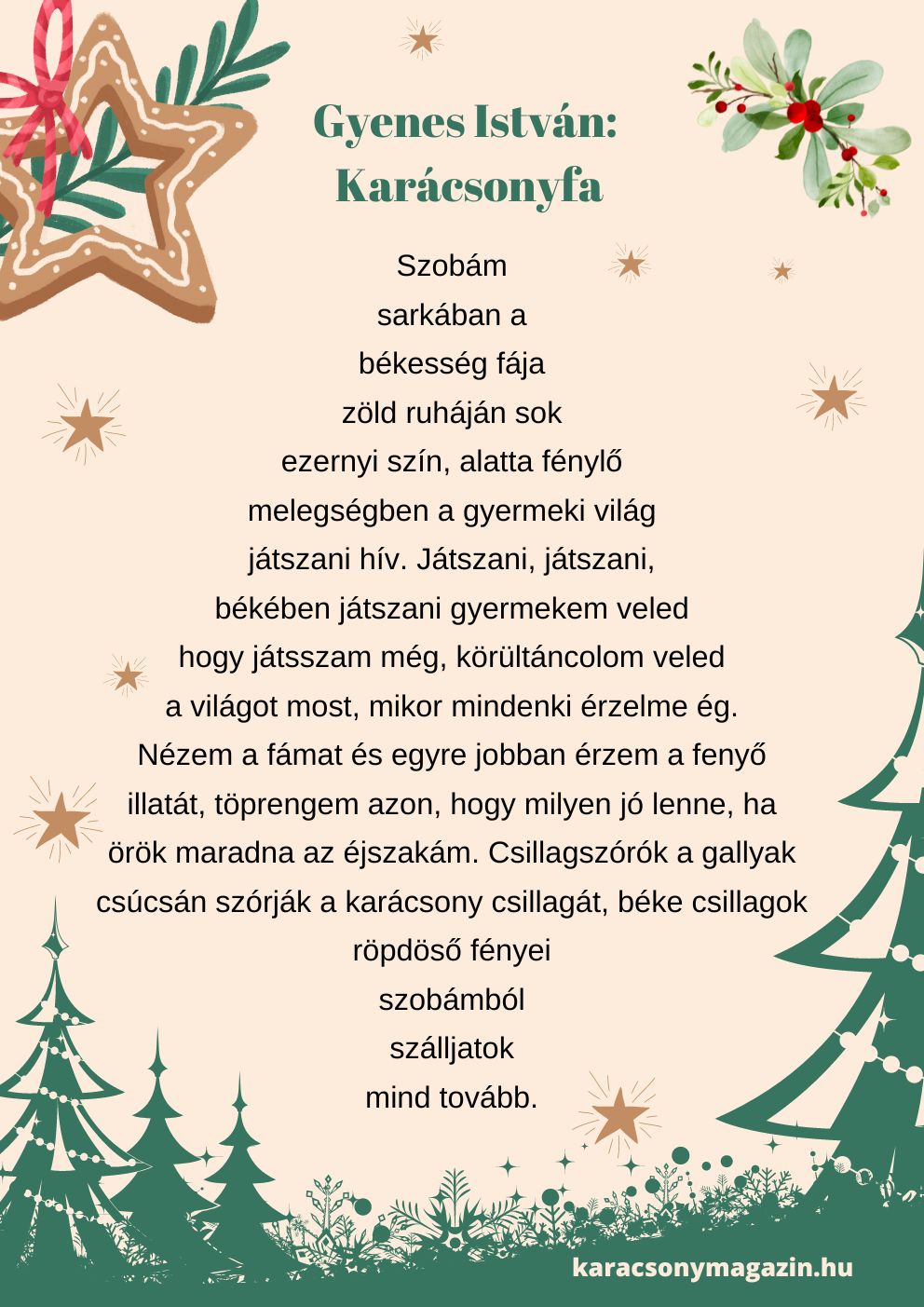 karácsonyfa alakú vers, Gyenes István karácsonyfa